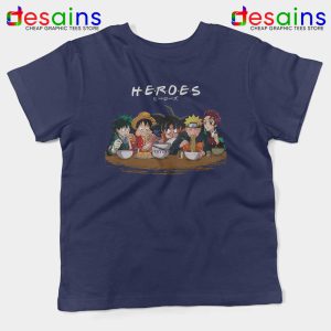 Best Anime Superheroes Friends Navy Kids Tshirt Manga Youth