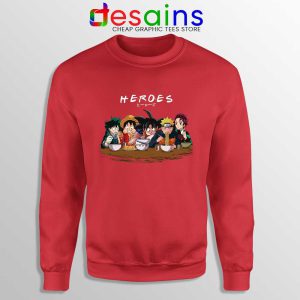 Best Anime Superheroes Red Sweatshirt Friends Manga Sweaters