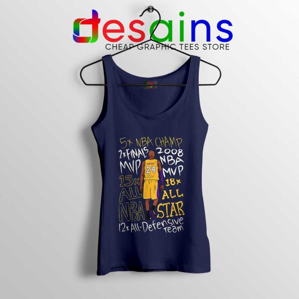 Best Kobe Bryant Accolades Navy Tank Top RIP Kobe Bryant NBA Tops