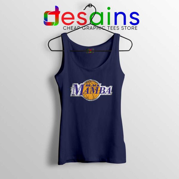 Black Mamba LA Lakers Navy Tank Top RIP Kobe Bryant NBA Tops