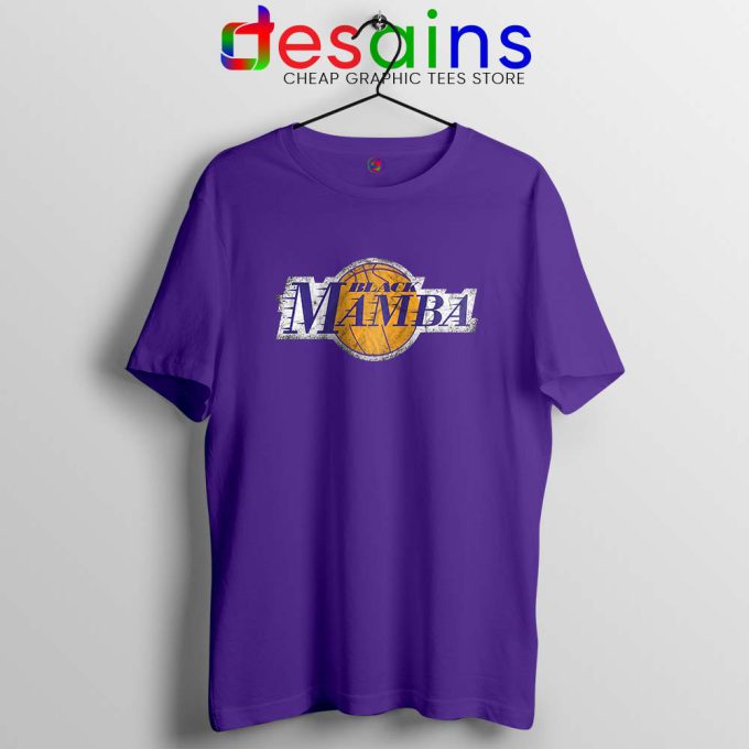 Black Mamba LA Lakers Violet Blue Tshirt RIP Kobe Bryant NBA Tee Shirts