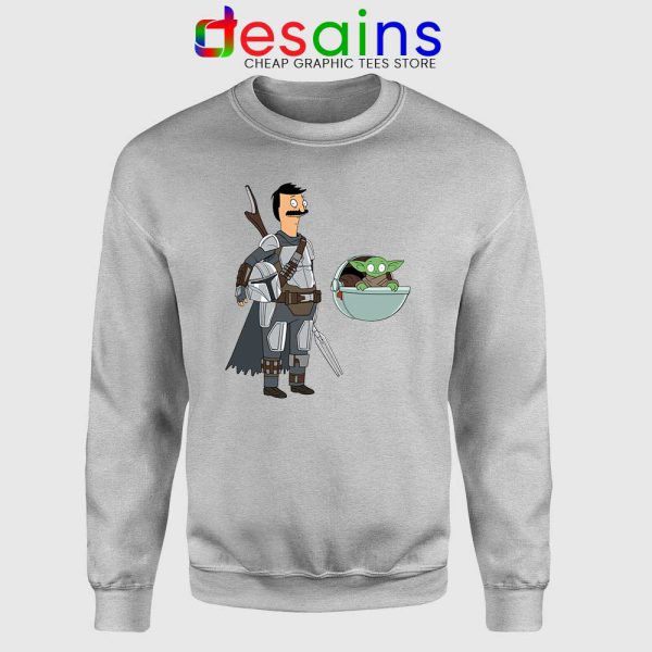 Bobs Burgers Boba Fett SPort Grey Sweatshirt Baby Yoda Sweater