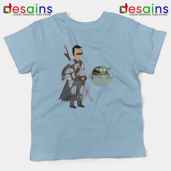 Bobs Burgers Boba Fett Sky Blue Kids Tshirt Baby Yoda Youth Tees