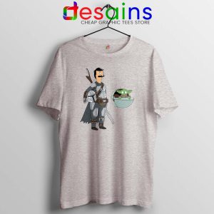 Bobs Burgers Boba Fett Sport Grey Tshirt Baby Yoda Tee Shirts