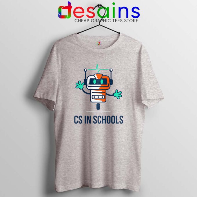 CS in Schools Robot Sport Grey Tshirt Computer Science Tees