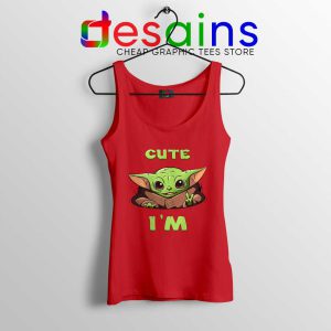 Cute Im The Child Red Tank Top Baby Yoda Tops S-3XL