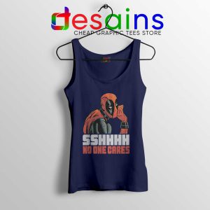 Deadpool No One Cares Navy Tank Top Funny Deadpool Tops