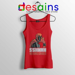 Deadpool No One Cares Red Tank Top Funny Deadpool Tops