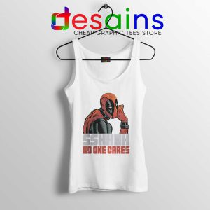 Deadpool No One Cares White Tank Top Funny Deadpool Tops