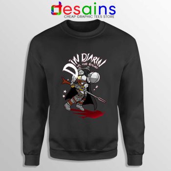 Din Djarin Vs The Galaxy Black Sweatshirt Disney The Mandalorian