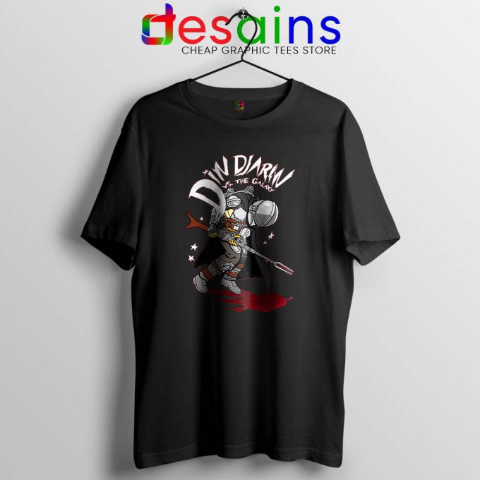 Din Djarin Vs The Galaxy Black Tshirt Disney The Mandalorian Tee Shirts