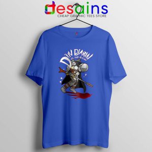 Din Djarin Vs The Galaxy Blue Tshirt Disney The Mandalorian Tee Shirts