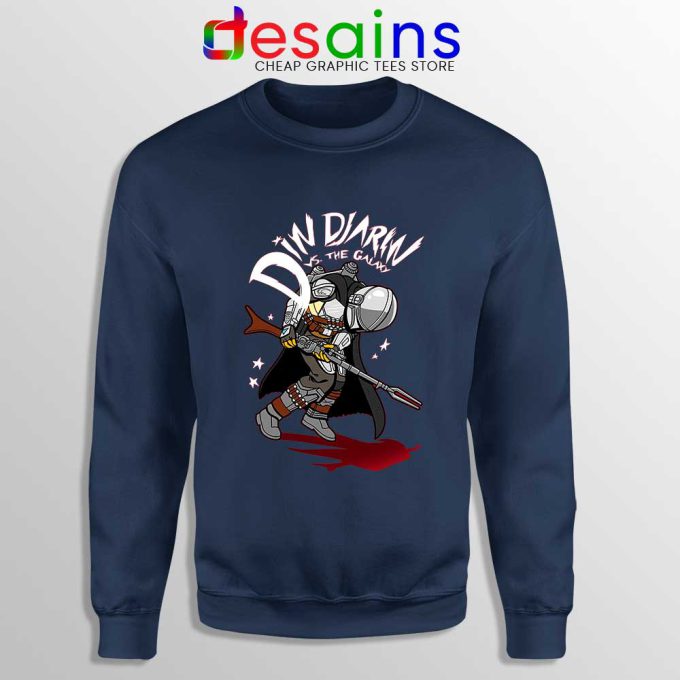 Din Djarin Vs The Galaxy Navy Sweatshirt Disney The Mandalorian