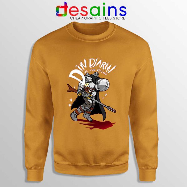 Din Djarin Vs The Galaxy Orange Sweatshirt Disney The Mandalorian