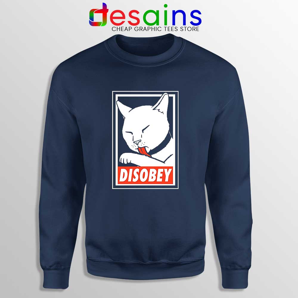 lidenskabelig fløjte skolde Disobey Cat Sweatshirt Funny Obey Clothing Sweater S-3XL