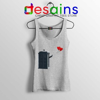 Doctor Who With Heart Balloons Sport Grey Tank Top Banksy Tardis