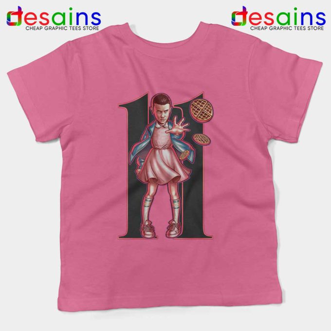 Eleven Character Kids Pink Tshirt Stranger Things Netflix Youth