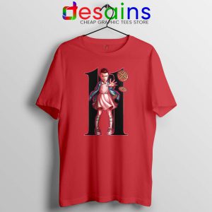 Eleven Character Red Tshirt Stranger Things Netflix Tee Shirts