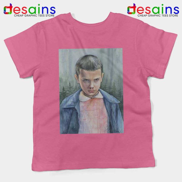 Eleven Stranger Things Blood Kids Pink Tshirt Stranger Things Youth