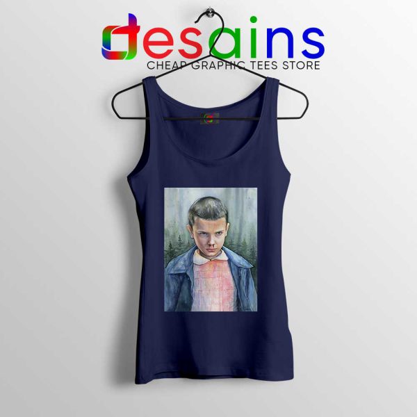 Eleven Stranger Things Blood Navy Tank Top Stranger Thing Tops