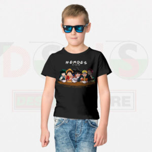 Friends Goku Naruto Luffy Squad Kids Tee - Anime Heroes