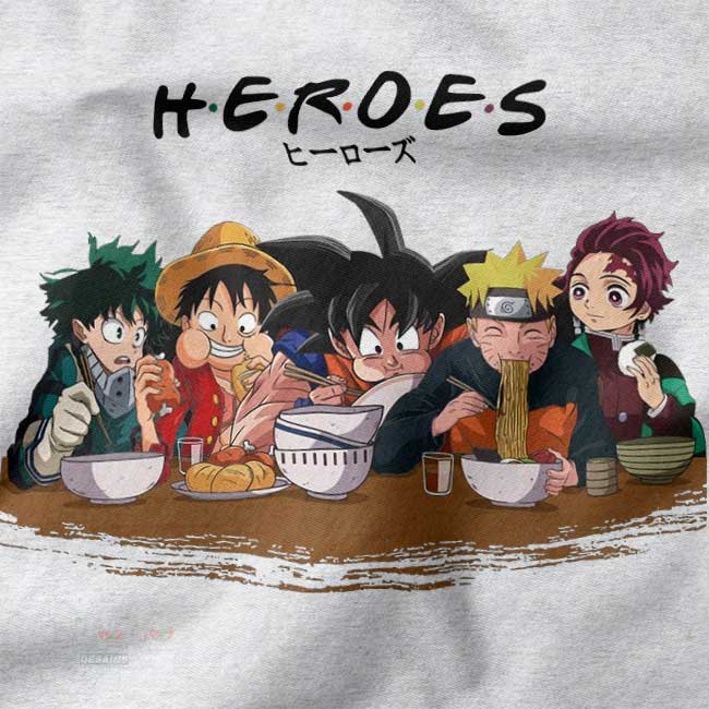 Funny shonen crossover graphic sweatshirt featuring Goku and Naruto
