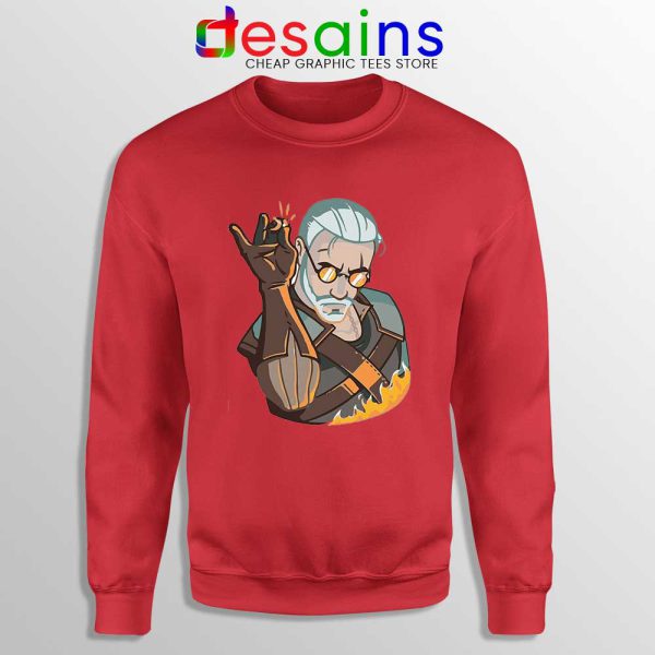 Geralt Witcher Salt Bae Red Sweatshirt The Witcher Netflix Sweaters