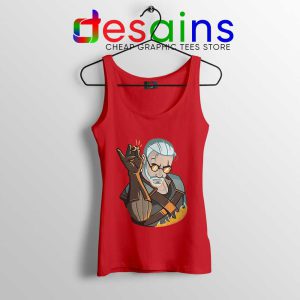 Geralt Witcher Salt Bae Red Tank Top The Witcher Netflix Tops