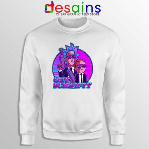 Get Schwifty Men in Black Sweatshirt White Rick and Morty Sweater