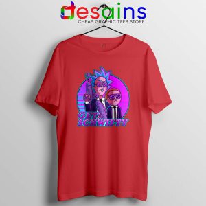 Get Schwifty Men in Red Tshirt Navy Rick and Morty Tee Shirts