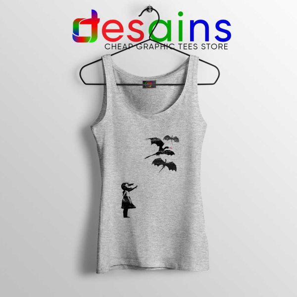 Girl With Dragons Sport Grey Tank Top Banksy Khaleesi Tops S-3XL