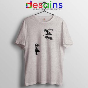 Girl With Dragons Sport Grey Tshirt Banksy Khaleesi Tee Shirts