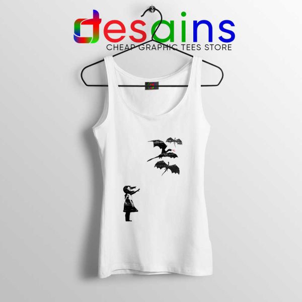 Girl With Dragons Tank Top Banksy Khaleesi Tops S-3XL