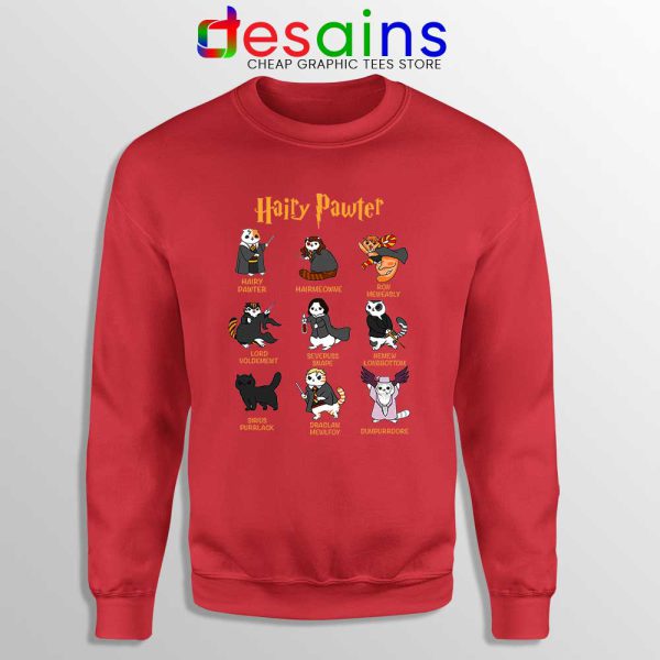 Hairy Pawter For Cat Lovers Red Sweatshirt Harry Potter Cats Sweaters