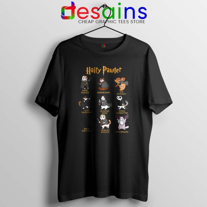 Hairy Pawter For Cat Lovers Tshirt Harry Potter Cats Tee Shirts S-3XL