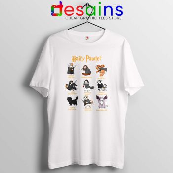 Hairy Pawter For Cat Lovers White Tshirt Harry Potter Cats Tees