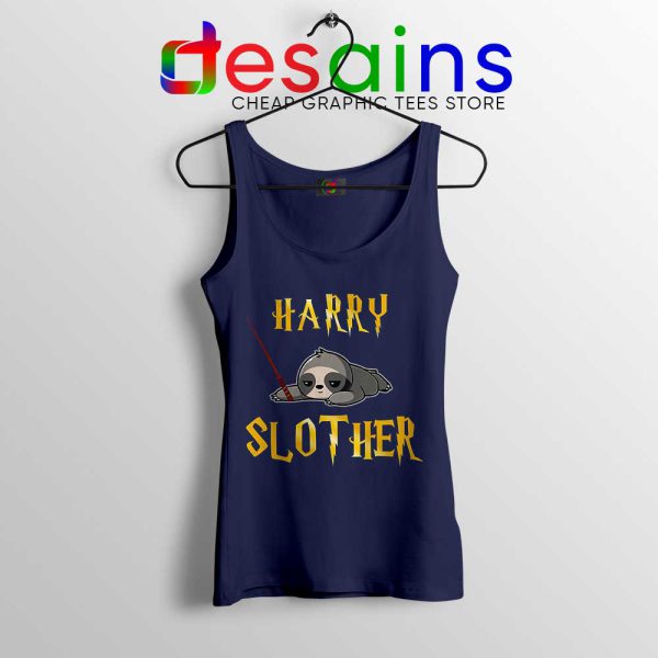 Harry Slother Funny Sloth Navy Tank Top Harry Potter Sloth Tops