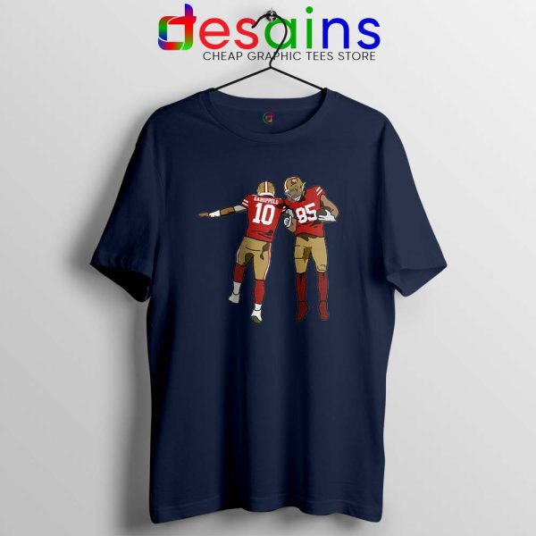 Jimmy Garoppolo x George Kittle Navy Tshirt San Francisco 49ers Tees