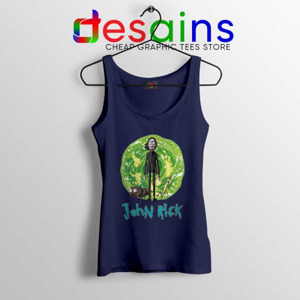 John Rick Chapter 3 Navy Tank Top Rick Sanchez John Wick Tops S-3XL