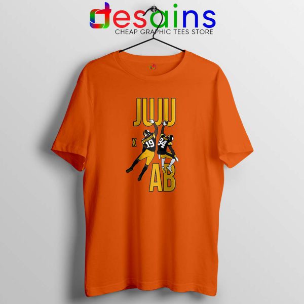 Juju Smith Schuster and Antonio Brown Orange Tshirt Pittsburgh Steelers