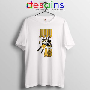 Juju Smith Schuster and Antonio Brown White Tshirt Pittsburgh Steelers