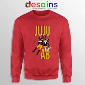 Juju Smith and Antonio Brown Red Sweatshirt Pittsburgh Steelers