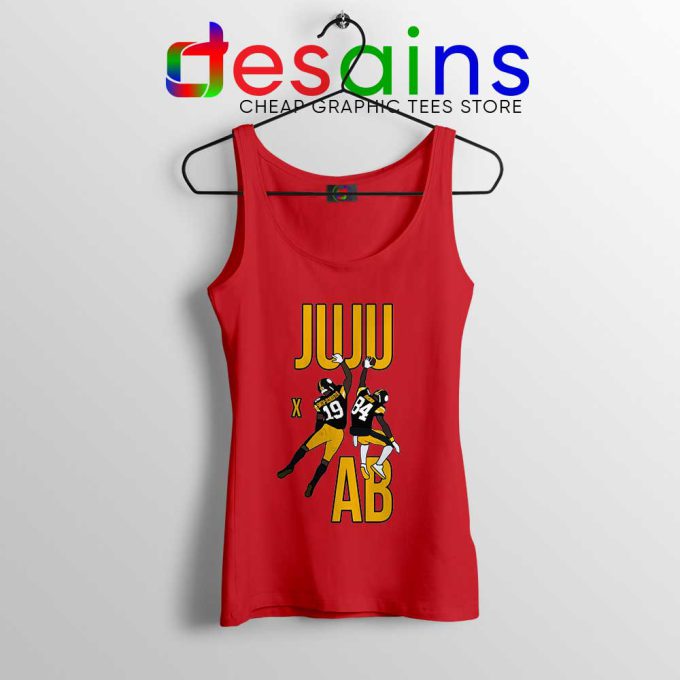 Juju Smith and Antonio Brown Red Tank Top Pittsburgh Steelers