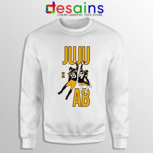 Juju Smith and Antonio Brown White Sweatshirt Pittsburgh Steelers