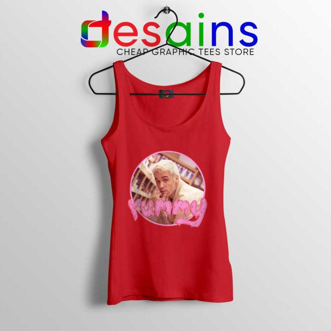 Justin Bieber Yummy Red Tank Top Merch Yummy Song Tops