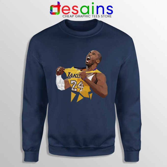 Kobe Bryant Lakers Jersey Art Navy Sweatshirt Kobe Bryant RIP