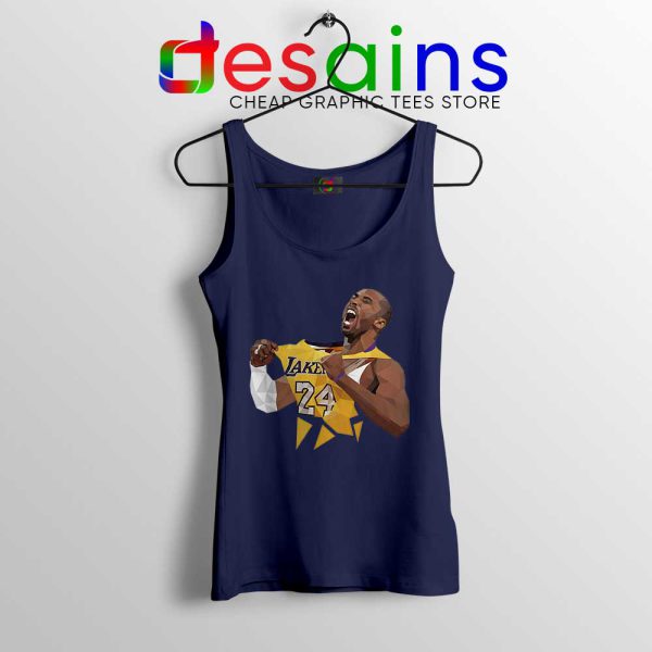 Kobe Bryant Lakers Jersey Art Navy Tank Top Kobe Bryant RIP Tops