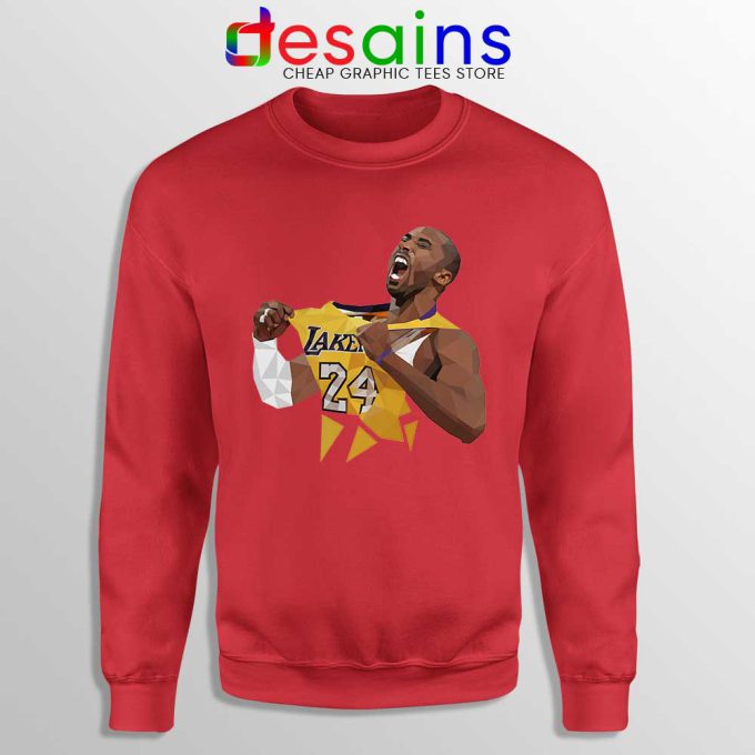 Kobe Bryant Lakers Jersey Art Red Sweatshirt Kobe Bryant RIP