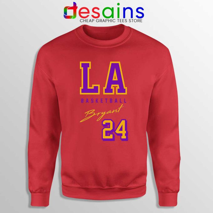 LA Lakers Bryant Legend Red Sweatshirt NBA Kobe Bryant RIP