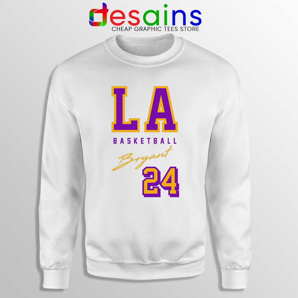 Basketball Hoodie L.A. Lakers# 24 Kobe Bryant White Basketball